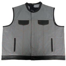 Gray Leather Vest with Black Leather Accents - Size 8X (67)