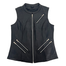 Ladies Zipper Front Leather Vest from FMC - Size 34