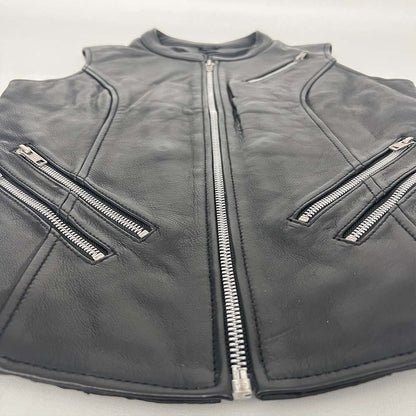 Ladies Zipper Front Leather Vest from FMC - Size 34