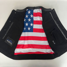 Hybrid Denim/Leather Vest with American Flag Liner - Size Large (45)