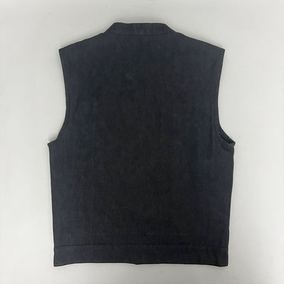 Charcoal Denim Vest with Mesh Liner - Size Small (41)