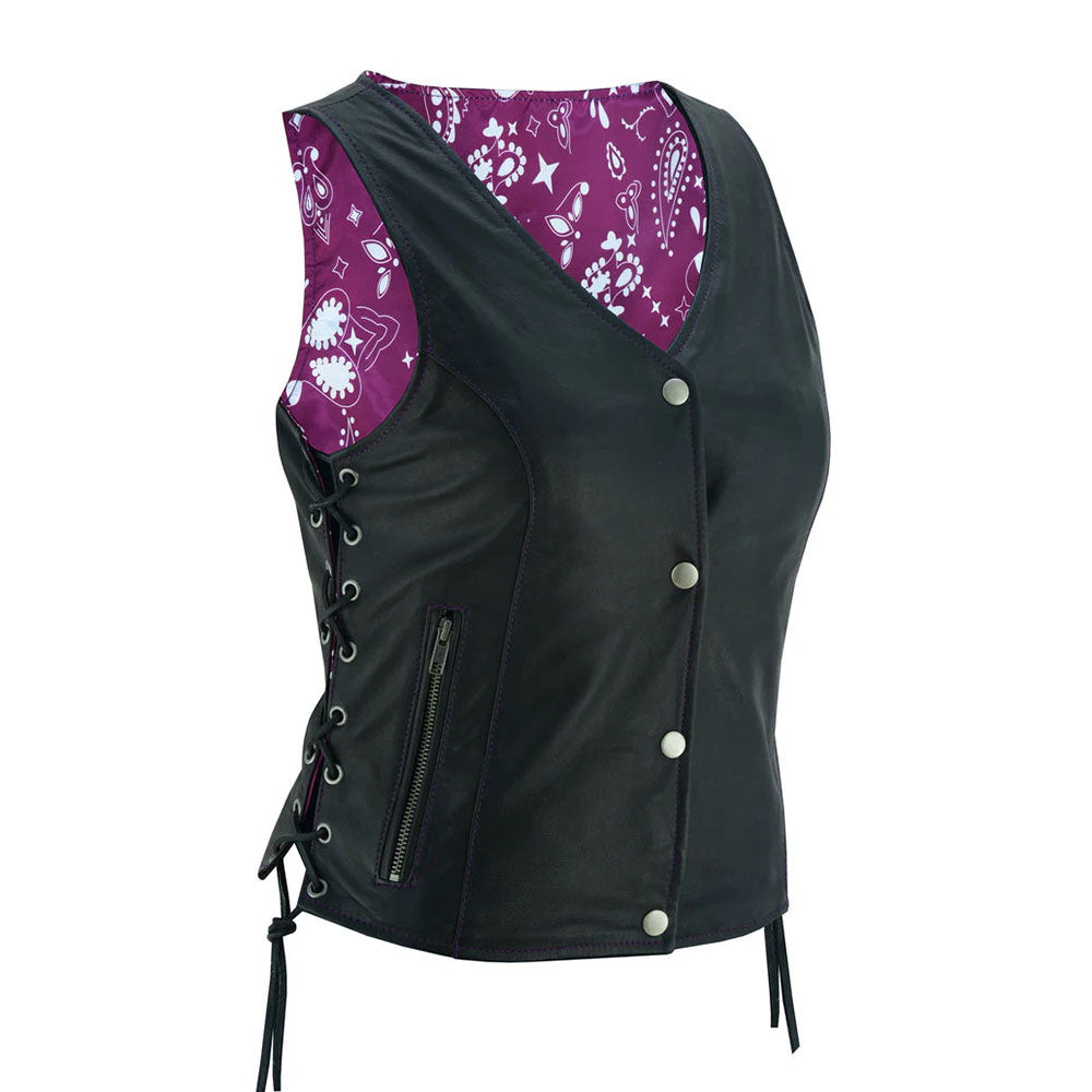 Ladies Vest with Purple Bandana Liner