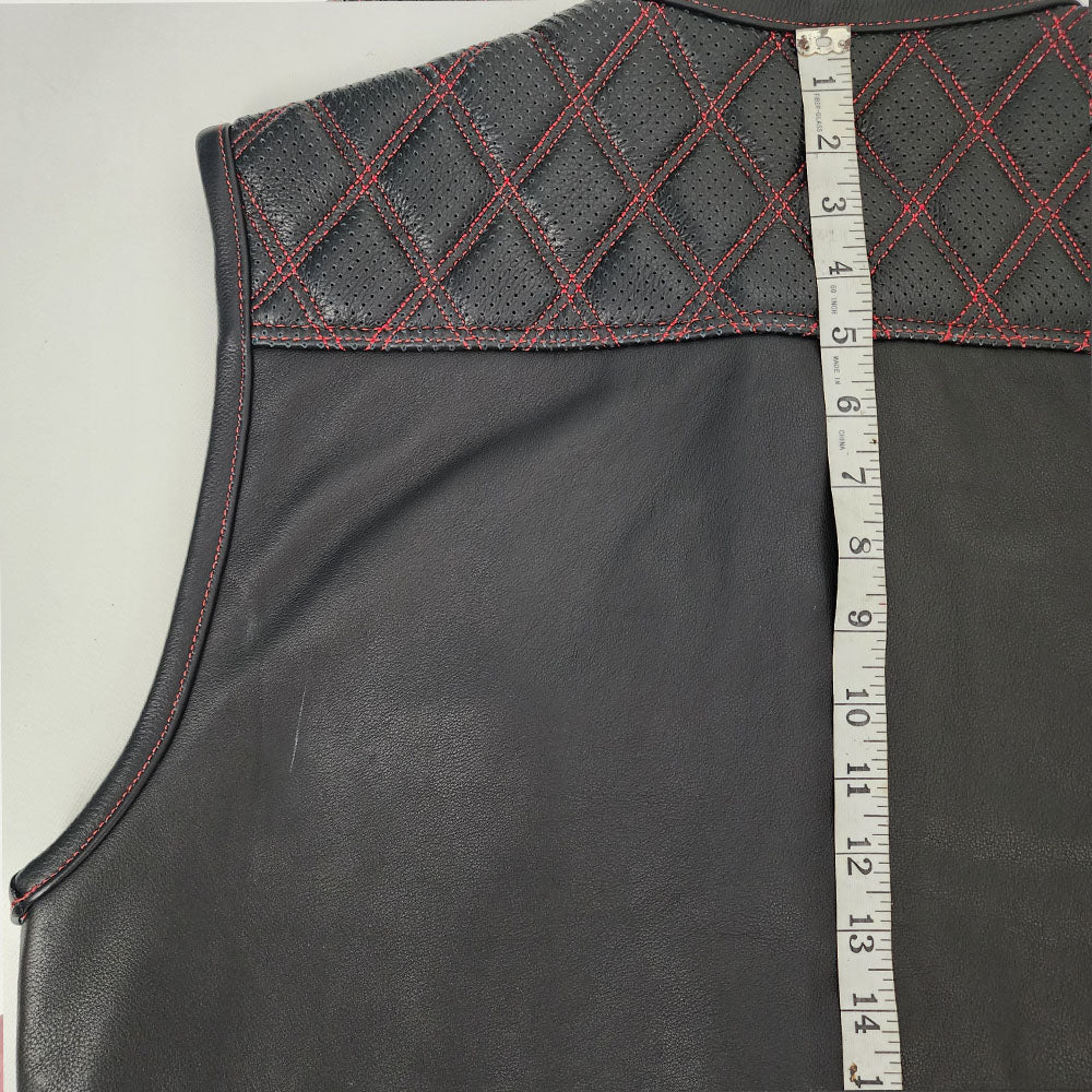 Red Stitched Vest with Perforated Shoulders - Size Large (45)