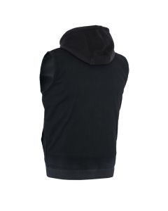 Denim Vest with Removable Hood