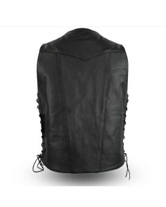 Tall Leather Vest with Side Laces - Top Biller Vest