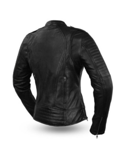 Womens Biker Leather Motorcycle Jacket by First Manufacturing