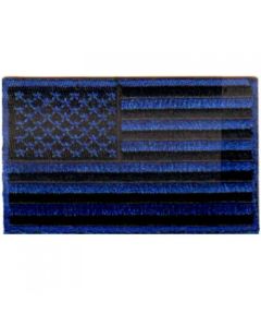 PATCH - American Flag Black & Blue 3" X 2"