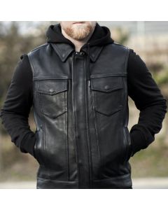 Leather Vest with Sweatshirt by First Manufacturing Company - Kent Vest