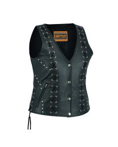 Womens Vest with Detailing and Snap Front