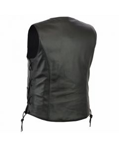 Ladies Classic Goatskin Motorcycle Vest with Side Lacing