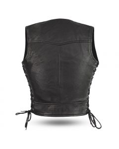 Womens First Manufacturing Clean Side Lace Vest - Raven