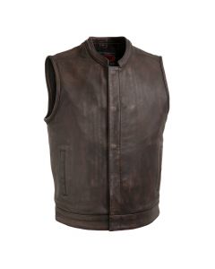Club Style Vest without Chest Pockets by First MFG - Top Rocker Vest