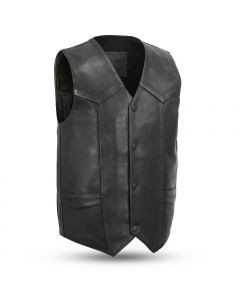 Platinum Naked Cowhide Leather Vest by First Manufacturing - Tombstone