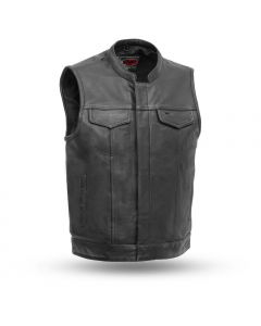 First Manufacturing Naked Cowhide Mens Leather Vest - Sharp Shooter