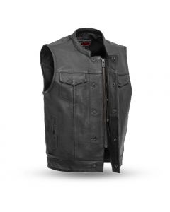 First Manufacturing Naked Cowhide Mens Leather Vest - Sharp Shooter