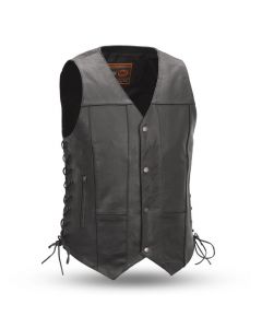 Tall Leather Vest with Side Laces - Top Biller Vest