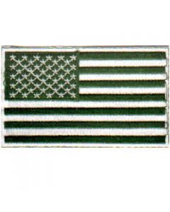 PATCH - American Flag Green & White 3" X 2"