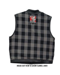 Gray Flannel Lined Leather Vest