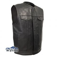 NO COLLAR Concealed Snaps Premium Naked Vest - GUN501