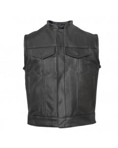 Made in the USA - Leather Club Style Motorcycle Vest