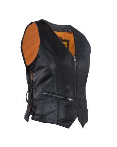 Ladies Gun Pocket Motorcycle Vest with Laces