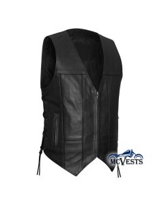 10 Pocket V-neck Western Vest with Zipper Front