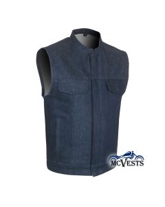 Biker Vest in Perforated Pin Dot Lamb Nappa Leather