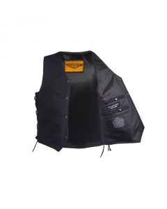 Canvas Traditional Motorcycle Vest with Gun Pockets
