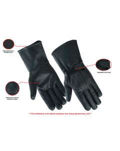 Deerskin Leather Waterproof Gloves with Insulated Liner 