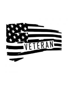 Veteran with Distressed Flag Decal
