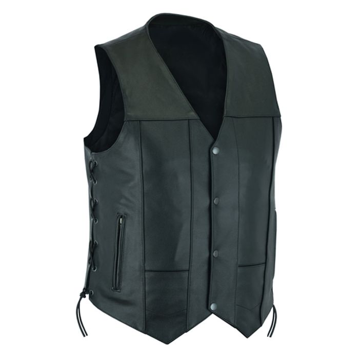 10 Pocket Premium Cowhide Motorcycle Vest : mcvests.com