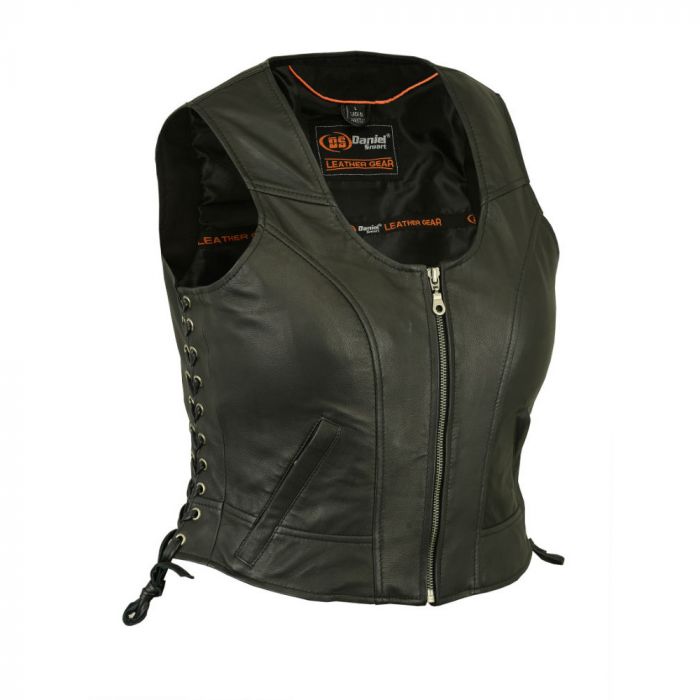 3XL Regular MENS RIDING 10 POCKETS TALL LENGTH 3 LONGER MOTORCYCLE LEATHER VEST SIDE LACES