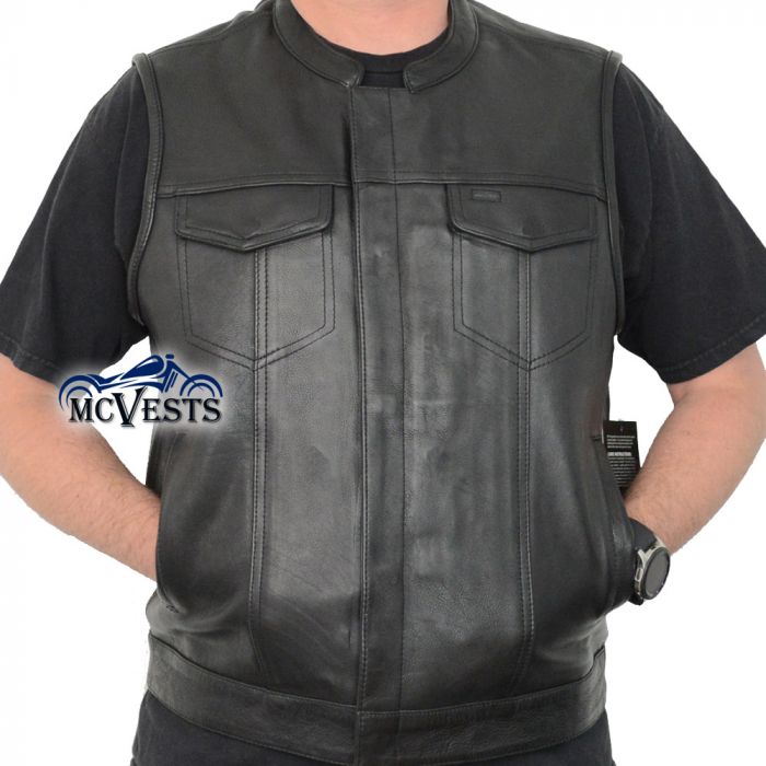 2X-Large Mens Motorcycle Biker OUTLAW SOA Club Style Denim Vest W/Gun Pockets 